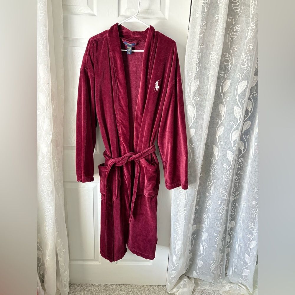 POLO Ralph Lauren Terry Robe sleepwear 100% cotton Men size S/M Big Pony belted